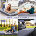 Elegear FiberAir Camping Sleeping Pad, 4’’ Ultra-Thick & 1100lb Ultra-Support Camping Air Mattress with Multi-Function Electric Pump, Durable Sleeping Pad for Camping/Hiking/Tent/Home