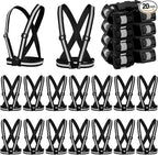 Hercicy 20 Pcs Reflective Vest High Visibility Safety Vests, Adjustable Bright Neon Lightweight Strap Gear (Black)