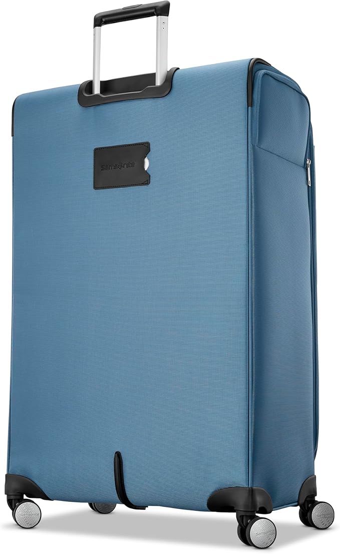 Samsonite 2-PC Soft-Sided 21/29” (Carry-On & Large Checked), Lightweight Expandable Element Luggage Set with 2 Front & 1 Side Pocket, Four Spinner Wheels, Adjustable Handle, Durable- Captains Blue