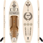 ABBOARD Inflatable Stand Up Paddle Boards - Extra Wide Fishing Paddleboard,Cool Design, Ultra Stable Standup SUP,15 D-Rings, 5 Handles,Camera Mount,100L Backpack, 10L Dry Bag,Youth/Adults