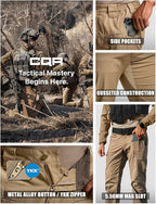 CQR Men's Flex Ripstop Tactical Pants, Water Resistant Stretch Cargo Pants, Lightweight EDC Hiking Work Pants