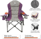 Camping Chairs for Adults,High Back Folding Camp Chair with Cup Holder and Cooler Bag,Heavy Duty Outdoor Lawn Chairs,Perfect for Camping,Hiking,Picnics,and Beach Trips,Purple