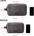 BAGSMART Toiletry Bag for Men, Canvas Travel Toiletry Organizer Dopp Kit Water-resistant Shaving Bag for Toiletries Accessories,Grey-Large