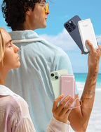 2-Pack 10000mAh Phone Portable Charger Power Bank, Built in 2 Cables and AC Wall Plug, Fast Slim USB C Charging Battery Pack Power Bank Compatible with iPhone, Android, White & Pink