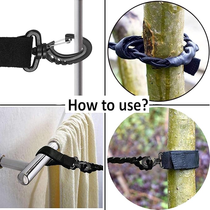 Tri-Braided Cord Travel Clothes Line, Adjustable Bungee Cord Clothesline,Washing Hanging Airer Rope, for Hotel,Camping/Laundry Room,Indoor/Outdoor Usage,Dry Clothes Anywhere Without Using pegs.