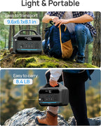 DARAN Portable Power Station 600W(1200W Surge) - 288Wh(90,000mAh) Solar Generator LiFePO4 Battery with AC DC Outlets, 8.3LB Portable Charging Station for Camping, RV, Home, Emergency (Solar Optional)