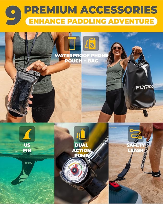 11'6x35'' Extra Wide Inflatable Paddle Board, 450lb Capacity Stand Up Paddle Board for Adults (x3), Stable Inflatable SUP, All Skill Levels, 3 Handles, 100L Backpack, 3PCS Paddle, 5L Dry Bag