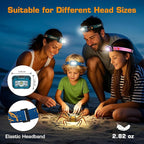 EverBrite Rechargeable Headlamp, 2 Pack Kids Headlamp with White/Red/Green Light and Memory Function, Head Lamp for Adult and Kid with 5 Modes, 120° Adjustable LED Headlamp for Camping, Running-Blue