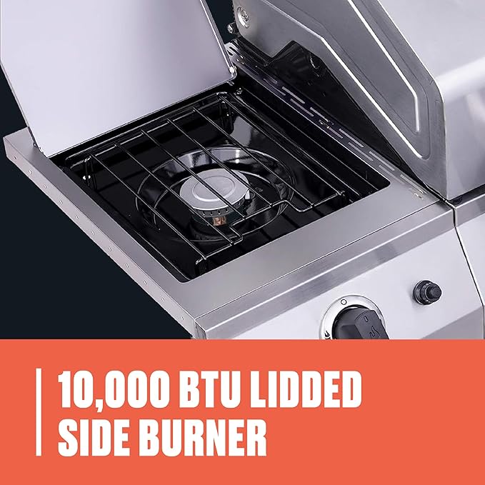 Charbroil Performance Series Convective 4-Burner with Side Burner Cabinet Propane Gas Grill, Stainless Steel - 463354021