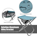 16 Inch Tall Portable Folding Camping Stool - Aluminum Alloy Lightweight Seat With Carry Bag for Fishing, Outdoor Camping, Hiking and BBQ - Red