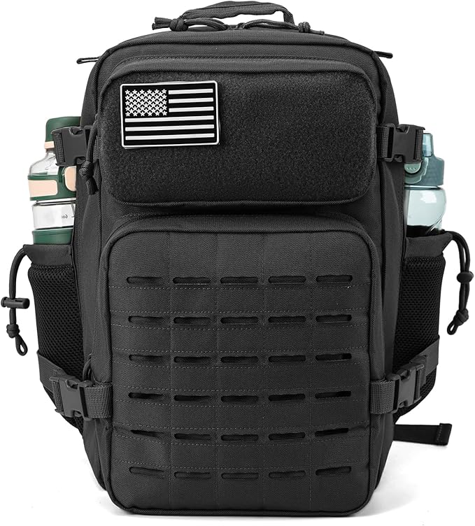 QT&QY 25L/45L Military Tactical Backpack For Men Molle Daypack 3 Day Bug Out Bag Hiking Rucksack With Bottle Holder