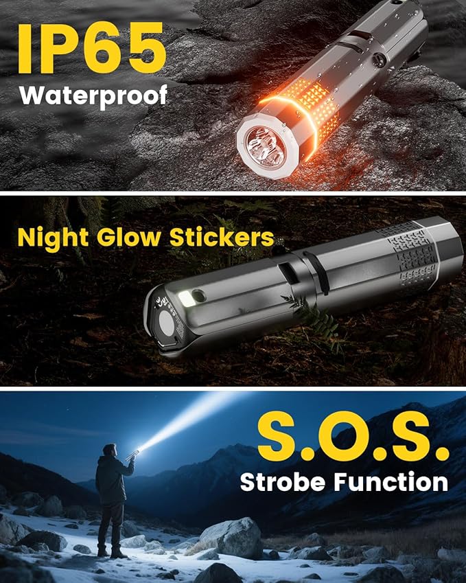 Camping Lantern Telescopic - Camping Light with 12000mAh Battery Magnetic Base, 3 Light Modes, Waterproof Rechargeable LED Hiking, Emergency, Outdoor & Indoor Use