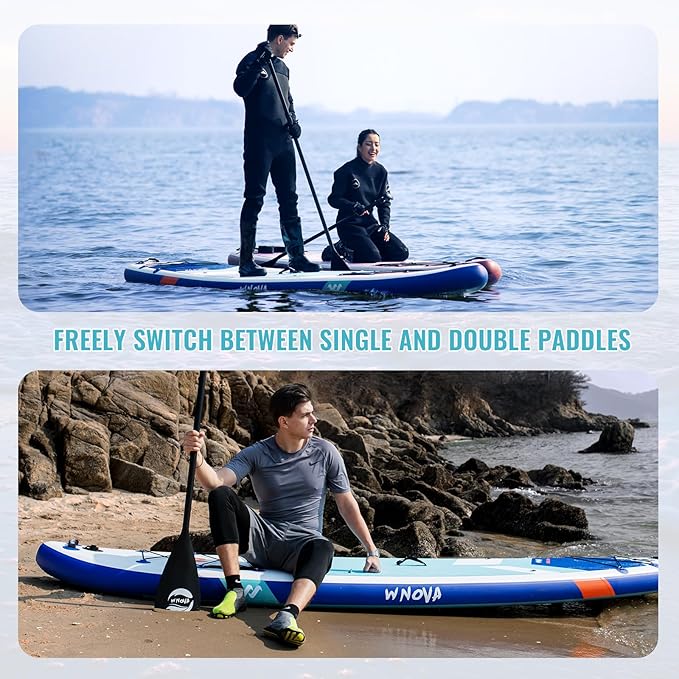 11'6"x35" Extra Wide Stand Up Paddle Board Inflatable for All Levels, 430LBS Capacity SUP Paddleboard with Complete Accessories, Double Acton Pump, Blow Up Paddle Board for Family