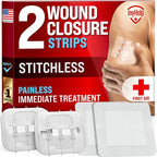 Emergency Wound Closure Strips - 2pk - Laceration Closure Kit - Stitchless & Easy to Use - Butterfly Bandages