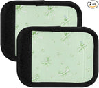 Green Flower Bow Luggage Handle Wrap for Suitcase Luggage Tags Handle Covers Identifiers Soft Decorations Travel Accessories 2 Pack