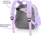STEAMEDBUN Corduroy Kids Backpack for Girls 5-8: Girls Backpack for Elementary Kindergarten - 15 inch Cute Backpacks for Kids - Purple Bow