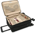 Briggs & Riley Compact 19" Carry-On Expandable Spinner - Carry On Luggage for Travel, Suitcases with Wheels, Softside Rolling Bag for Men & Women, Garment Panels - Baseline Collection, Black