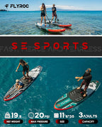 11'6x35'' Extra Wide Inflatable Paddle Board, 450lb Capacity Stand Up Paddle Board for Adults (x3), Stable Inflatable SUP, All Skill Levels, 3 Handles, 100L Backpack, 3PCS Paddle, 5L Dry Bag