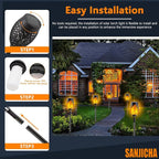 10 Pack Solar Lights Outdoor, Mini Solar Torch Lights with Flickering Flame for Halloween Decor, Solar Halloween Lights Waterproof Solar Powered Outdoor Lights for Garden Pathway Patio Yard Porch