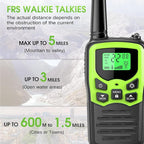 MOICO Walkie Talkies for Adults with 22 FRS Channels, LED Flashlight, VOX Scan LCD Display, Long Range Family Walkie Talkie Radios for Hiking Camping Trip (Green)