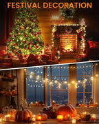 Camping String Lights, Retractable 32.8ft RGB Flash Lamp, Rechargeable Fairy LED Rope Lights Outdoor Waterproof, Portable Hanging Lantern for Outside Tent Patio Awning Garden RV Essentials