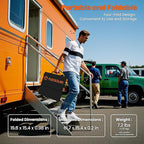 100W Portable Solar Panel for Power Station, Foldable Monocrystalline Solar Charger with QC3.0 USB-A & USB-C, 24% High Efficiency, IP67 Waterproof - Compatible with Camping, RV, Emergency Blackout