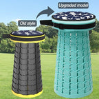 ALEVMOOM Upgraded Collapsible Stool with Thickened Cushion 18.31",600Lbs Max Weight Wider & Taller Pop Up Stool, Heavy Duty Portable Retractable Folding Chair or Travel Foot Rest for Camping Outdoors