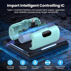 Mini Portable Charger 5000mAh Power Bank,15W PD USB C Cell Phone Portable Power, LCD Display Battery Pack Compatible With iPhone 15/15 Plus/15 Pro/15 Pro Max/Android/Samsung/Moto/LG (Type-C Only)