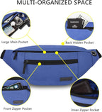 MAXTOP Large Crossbody Fanny Pack with 4-Zipper Pockets,Gifts for Enjoy Sports Festival Workout Traveling Running Casual Hands-Free Wallets Waist Pack Phone Bag Carrying All Phones