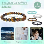 Hion Motion Sickness Bands Anti Nausea Acupressure Wristband Anti Nausea Bracelet for Motion Sickness and Morning Sickness（YC-SL-4PCS-bAY-2）