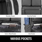 The Kenneth Cole REACTION Ryder 17-Inch Coated Polyester Travel Laptop Backpack Bag, Black