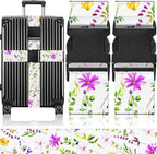 Slohif Luggage Straps for Suitcases Travel Belt Accessories Luggage Connector Identifiers Over Handle with Buckle Unique Nylon Adjustable Strap for Sleeping Bag Car Seat Purple Flower(2 Pack)