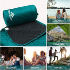 Forceatt Camping Blanket, 79" X 57" Large Outdoor Blanket, Sandproof, Waterproof for Outdoor Festivals, Beaches, Picnics, Stadium，Camping, Parks, Hiking, Travel, Family Suitable for 4 Seasons.