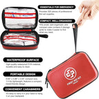 Premium First Aid Kit, 320 Piece Waterproof Hard Shell Eva First Aid Kit for Home, Camping, Cars, Hiking, Travel, Businesses & Outdoor Emergencies - Emergency Medical Kits (Red)