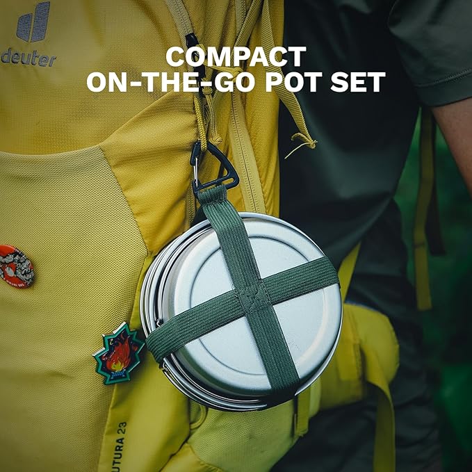 Fire-Maple Frost MINI Ultralight Camping Cookware Set – Compact Aluminum Pot and Frypan for Backpacking and Hiking – Lightweight Nesting Design, Gas Canister Compatible