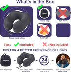 napfun Travel Pillow, Travel Accessories & Travel Essentials for Airplane Upgraded 100% Pure Memory Foam Travel Neck Pillow for Flight Headrest Sleep, Portable Plane Necessities, Full Black