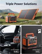 EBL Portable Power Station 1000W, 999Wh Solar Generator 2000W Peak, AC/Wireless Charging/60W USB-C Output, Lithium Battery for Emergency, Home Backup, Camping, RV, Off-Grid Living
