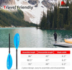Abahub Kayak Paddle, 90.5 Inches Kayaking Oars for Boating, Canoeing with Free Paddle Leash, Aluminum Alloy Shaft Black/Blue/Green/Orange/Yellow Plastic Blades