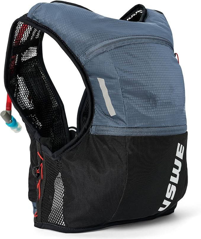 USWE Rush 8L Bike Hydration Vest, Adjustable Chest Straps Running Hydration Vest, 2.0L Hydration Bladder, Mountain Biking, Gravel & Cycling with Reflective Details, Men & Women