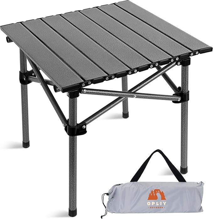 Opliy Portable Folding Camping Table for 2-4 Persons Aluminum Collapsible Table Lightweight with Carry Bag for Camping, Hiking, Picnics, BBQ, Beach Trips & Tailgating