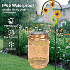 2 Pack Dragonfly Solar Lanterns Outdoor Waterproof Solar Garden Decor, Birthday Gifts for Women Mom Grandma, Metal Hanging Lights with Shepherd Hook for Outside Yard Patio Pathway Backyard Porch