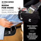Money Belt for Secure Travel - RFID Blocking Slim Passport Holder - Hidden Waist Pouch for Cash, Credit Cards, Documents - Concealable Under Clothes, Water-Resistant Slim Fanny Pack for Men and Women