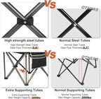 Camping Chairs for Adults,High Back Folding Camp Chair with Cup Holder and Cooler Bag,Heavy Duty Outdoor Lawn Chairs,Perfect for Camping,Hiking,Picnics,and Beach Trips,Black…