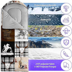 Sleeping Bags for Adults and Kids，3D Printing Camping Sleeping Bag for Girls Boys Lightweight Waterproof Cold/Warm 3-Season，Outdoor Travel with Compression Bags