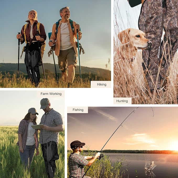 Snake Gaiter, Durable Snake Guard Gaiters for Hunting, Waterproof Snake Legging Chap for Men and Women,Snake Bite Protection Gaiter for Whole Leg with Adjustable Size