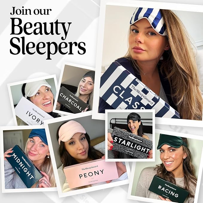 Pure Silk Sleep Mask [100% 6A Mulberry Silk, 22 Momme] Light Blocking Travel Essentials. Eye Masks for Sleeping. Black Oeko-Tex Blindfold. Eye Covers for Men & Women