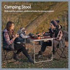 Camping Stool, Portable Folding Stool, Aluminum Ultralight Backpacking Stool Suitable for Outdoor Gardening and Beach Hiking Fishing (Black, 16 High)
