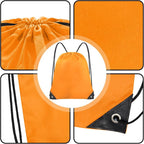 Grneric Drawstring Backpack Bulk 70Pcs String Backpack Drawstring Bags Cinch Bag Sackpack for Men Women Gym(Orange)