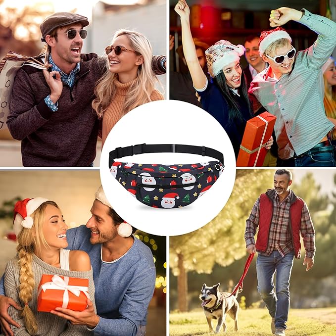 MAXTOP Large Crossbody Fanny Pack with 4-Zipper Pockets,Gifts for Enjoy Sports Festival Workout Traveling Running Casual Hands-Free Wallets Waist Pack Phone Bag Carrying All Phones