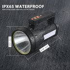 Rechargeable Spotlight Flashlight 15000 Lumen Handheld Spotlight 10800mah LED Big Searchlight Twin Side Flood Light for During Hurricane Emergency Outages Hunting Hiking Boating Camping Lantern